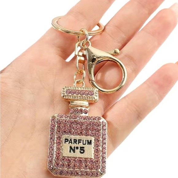BAG CHARM Perfume Clear Crystal Rhinestones - Picture 3 of 7